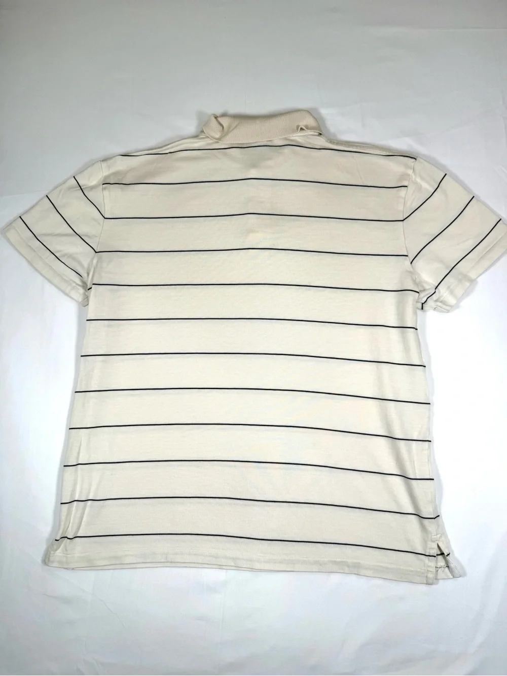 VINTAGE POLO RALPH LAUREN Mens Silk Cotton Polo Shirt L 90s Striped Preppy